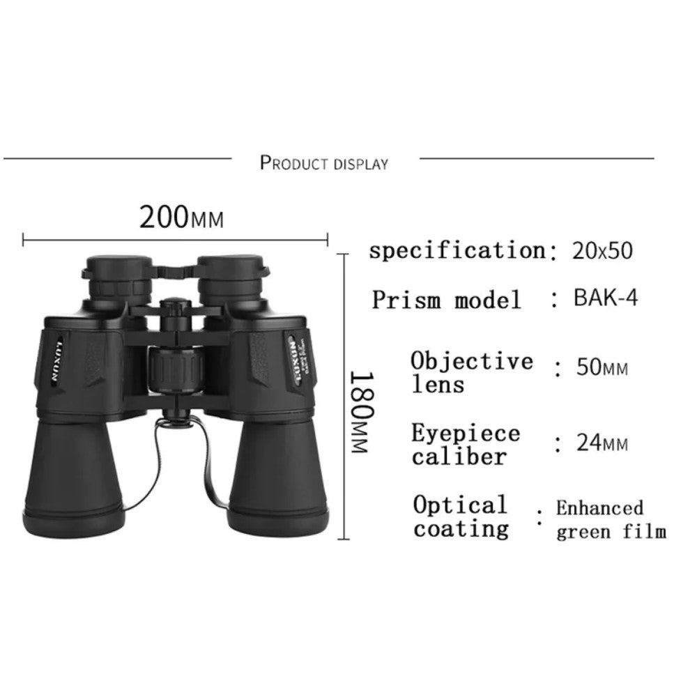Binoculares 20 X 50 plus + Obsequio Tactico